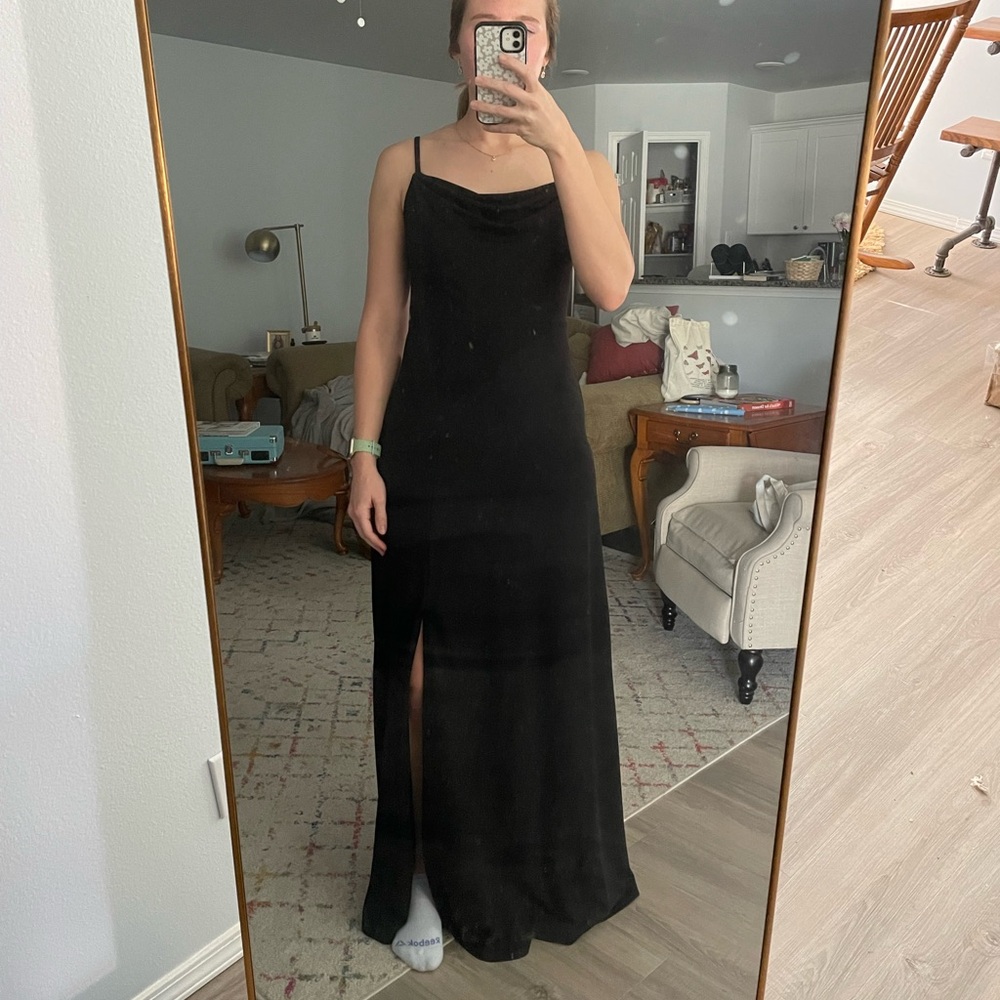 birdy grey black cowl neck bridesmaid dress